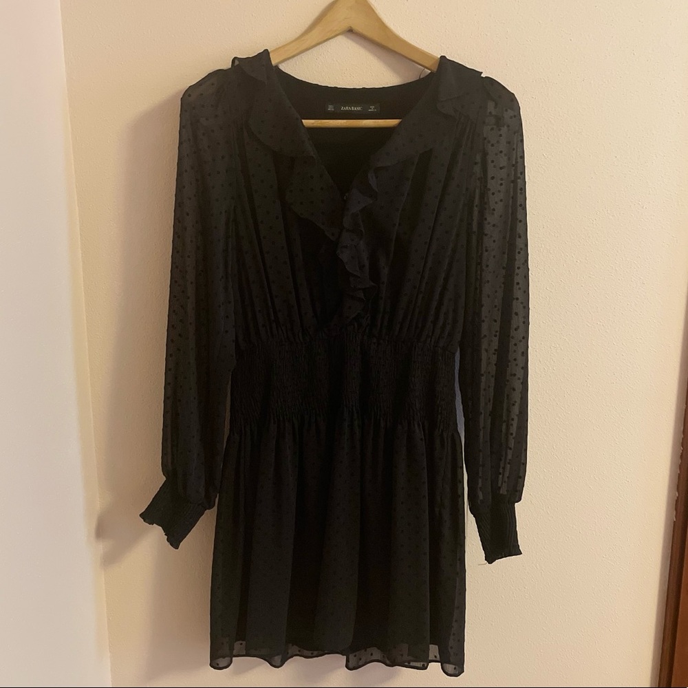 Zara Basic Dress with built in slip. Loose slip shorts under skirt.